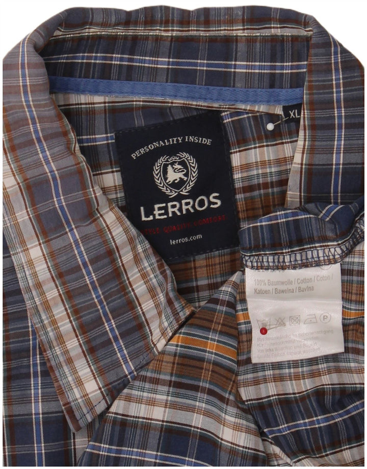 Cămașă de flanel pentru bărbați Lerros XL, bumbac cu carouri multicolore