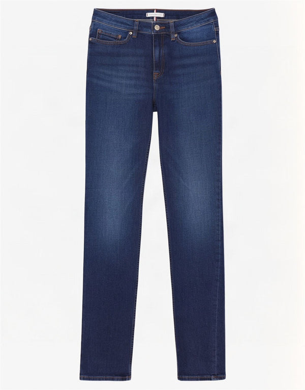 Blugi drepti pentru femei Tommy Hilfiger Roma W27 L32 bumbac bleumarin