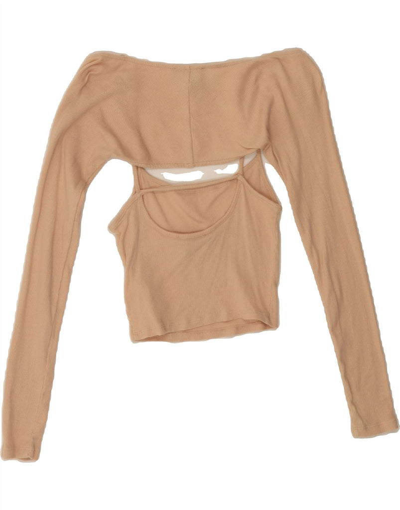 FOREVER 21 Womens 2 Piece Set UK 8 Small Beige Cotton Vintage Forever 21 and Second-Hand Forever 21 from Messina Hembry 