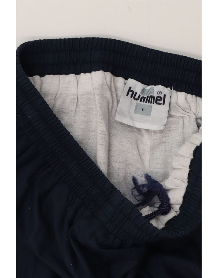HUMMEL Mens Tracksuit Trousers Joggers Large  Navy Blue Polyester