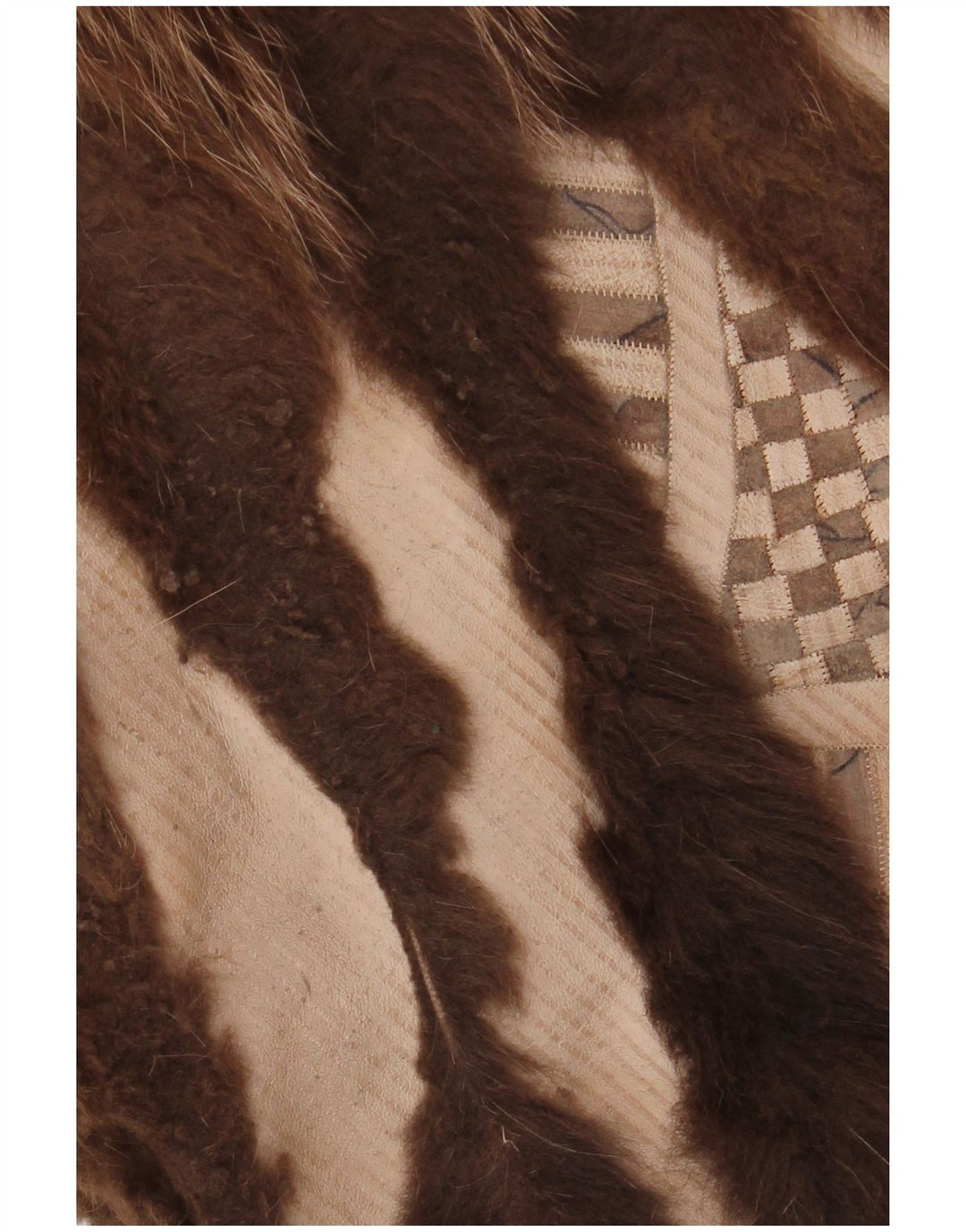 VINTAGE pardesiu reversibil pentru femei din blană artificială UK 18 XL maro floral