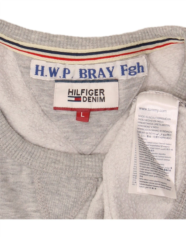 Hanorac grafic pentru bărbați Tommy Hilfiger Pulover mare din bumbac gri