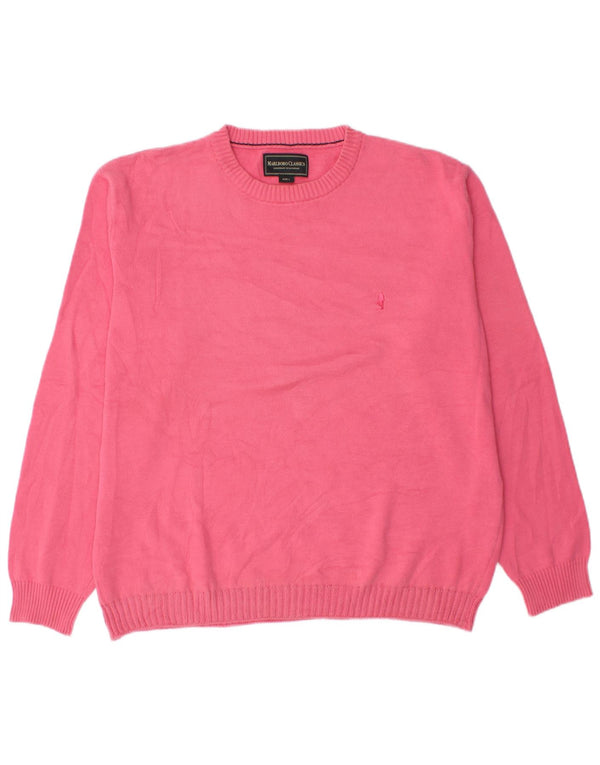Marlboro Classics Mens Crew Neck Jumper Sweater Large Pink Cotton