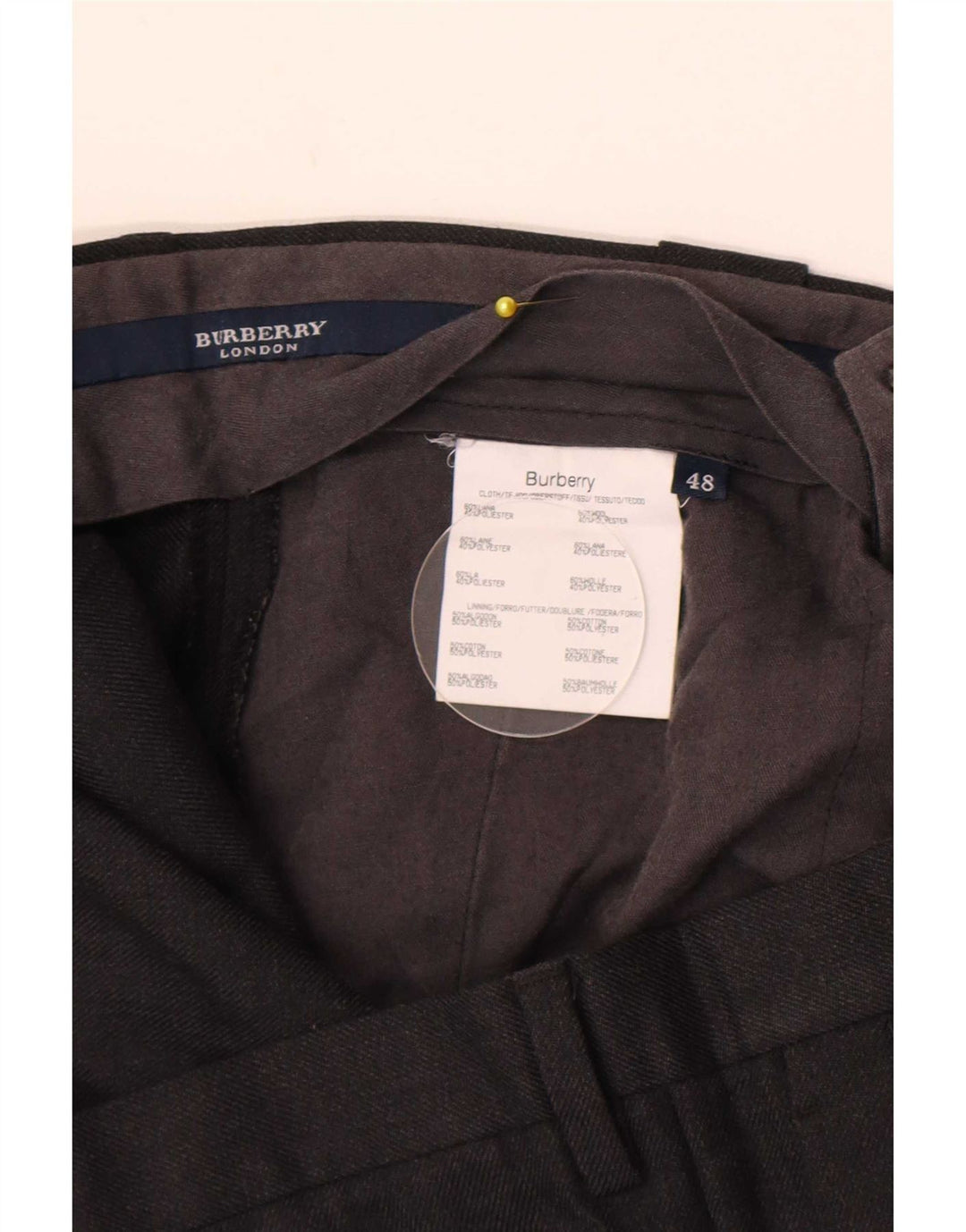 Pantaloni de costum pentru bărbați Burberry L36 L28 Lână gri