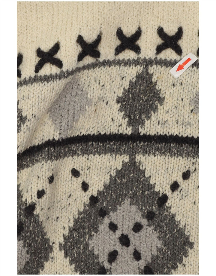 Canda Pulover cu gât rulat pentru bărbați, mare, gri Argyle/Diamond Acrylic