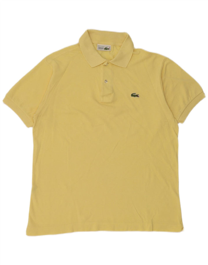 Tricou polo Lacoste pentru bărbați, mărimea 4, bumbac galben mediu