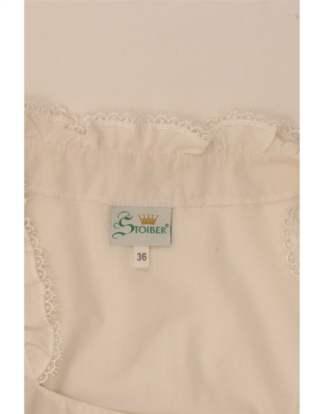 Crop Top Trachten pentru femei STOIBER EU 36 Poliester alb mic