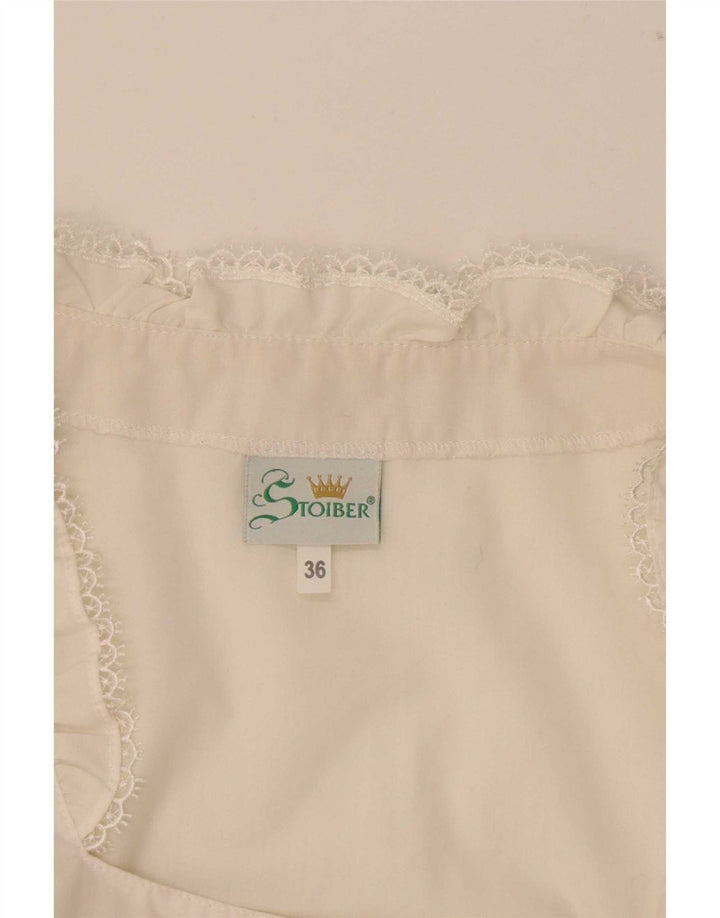 Crop Top Trachten pentru femei STOIBER EU 36 Poliester alb mic