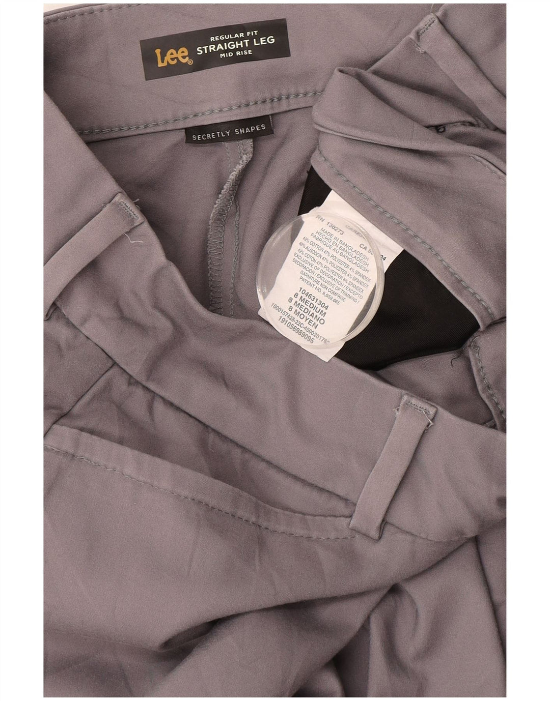 Pantaloni casual LEE, cu talie medie, cu talie medie US 8 Medium W30 L30 Gri