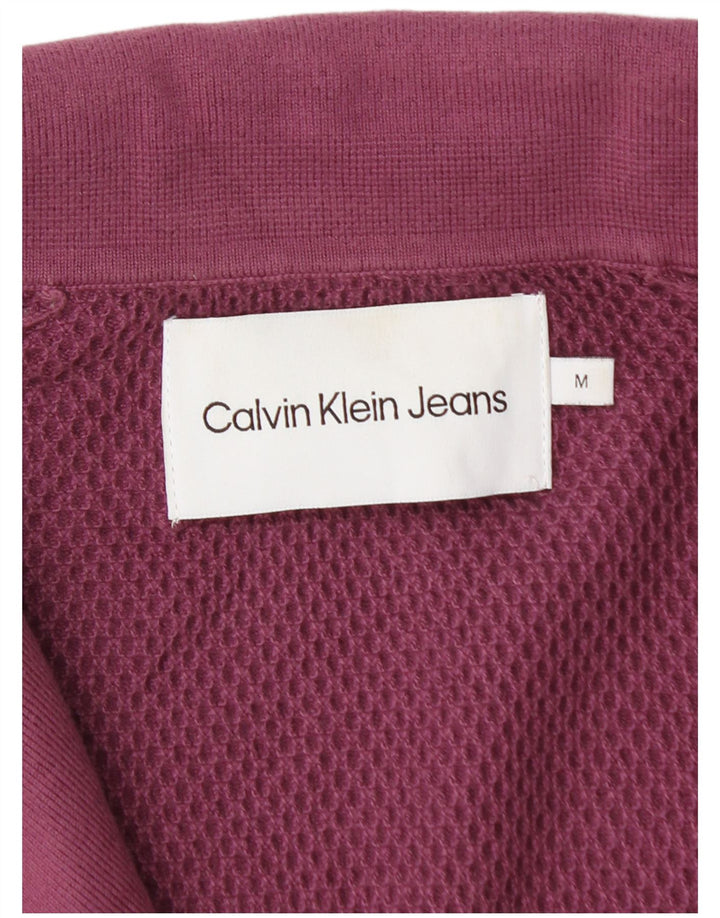 Cămașă polo pentru bărbați Calvin Klein Jeans, bumbac violet mediu