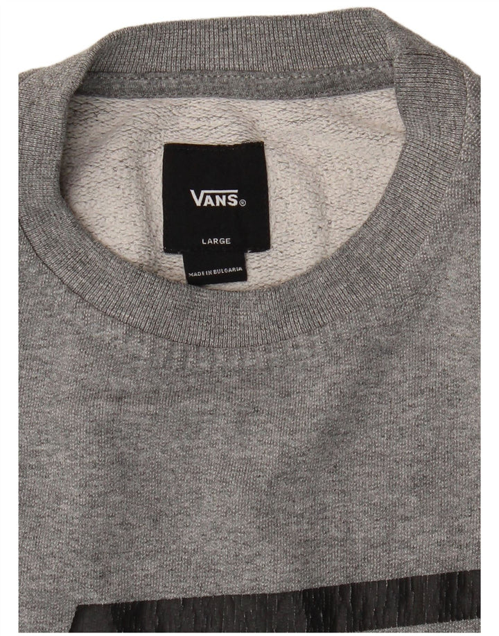 VANS Pulover cu grafic pentru femei UK 14 Large Gri