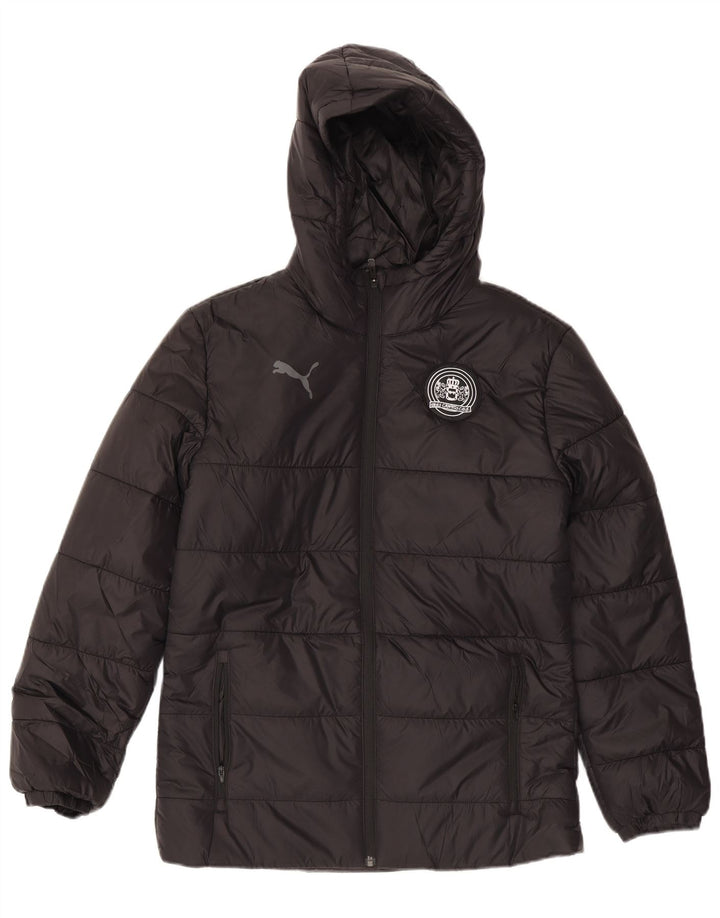 Jachetă căptușită cu glugă Puma pentru bărbați UK 36 Small Black Nylon