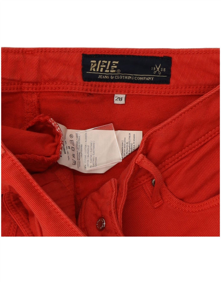 Pantaloni scurți din denim pentru femei Rifle W28, bumbac roșu mediu