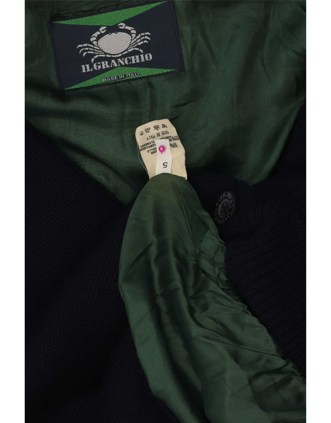 Pulover cardigan bărbați Il Granchio XL Lână bleumarin