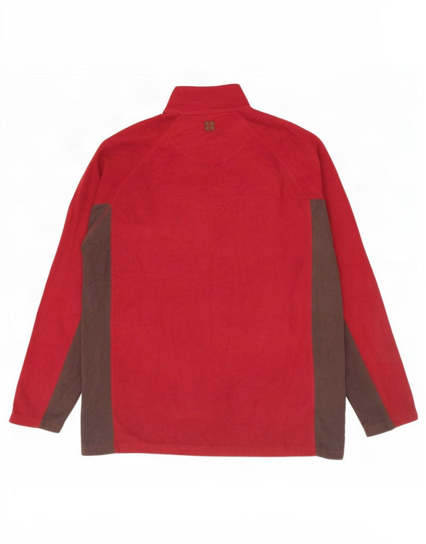 Jumper pentru bărbați Mountain Warehouse, din lână, cu fermoar și gât, XL Burgundy Colorblock