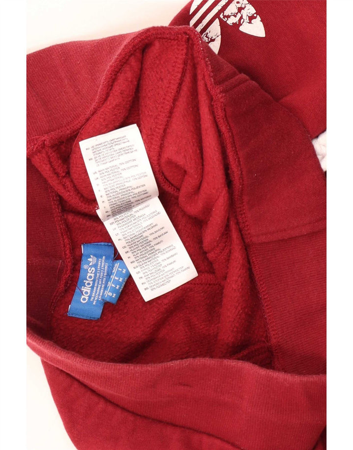 Pantaloni scurți sport grafic Adidas pentru bărbați, bumbac mediu burgundă