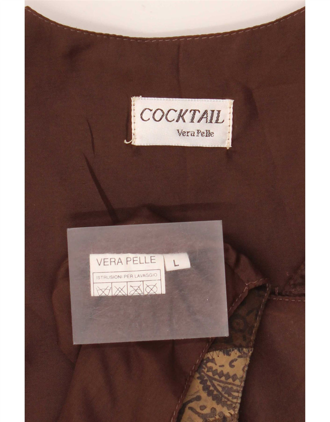 Vestă de epocă pentru bărbați, mare, maro, din piele Paisley