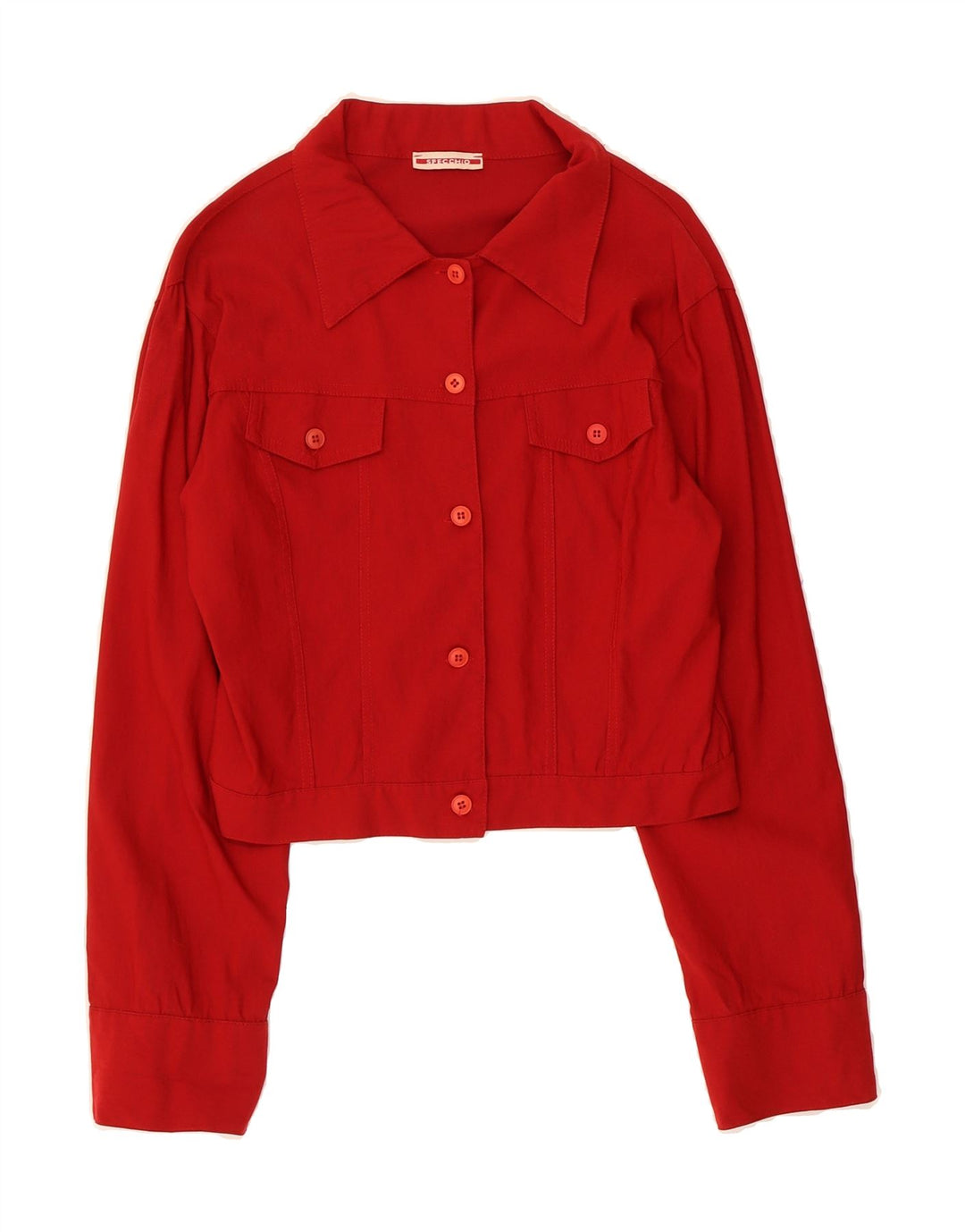 SPECCHIO Womens Crop Bomber Jacket UK 16 Large Red Viscose Vintage Specchio and Second-Hand Specchio from Messina Hembry 