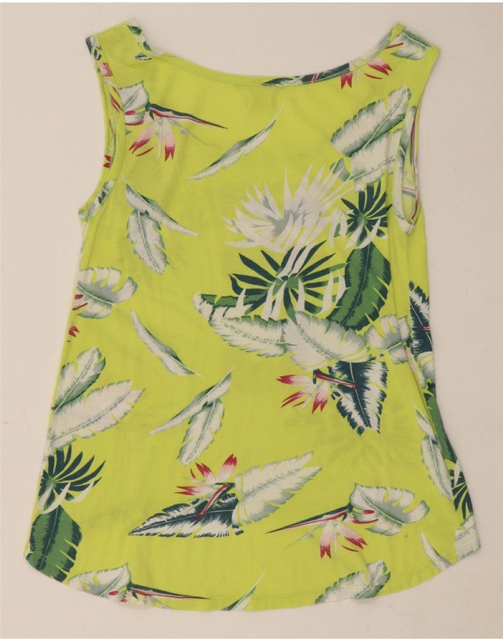 CONVERSE Womens Graphic Vest Top UK 10 Small Green Floral Vintage Converse and Second-Hand Converse from Messina Hembry 