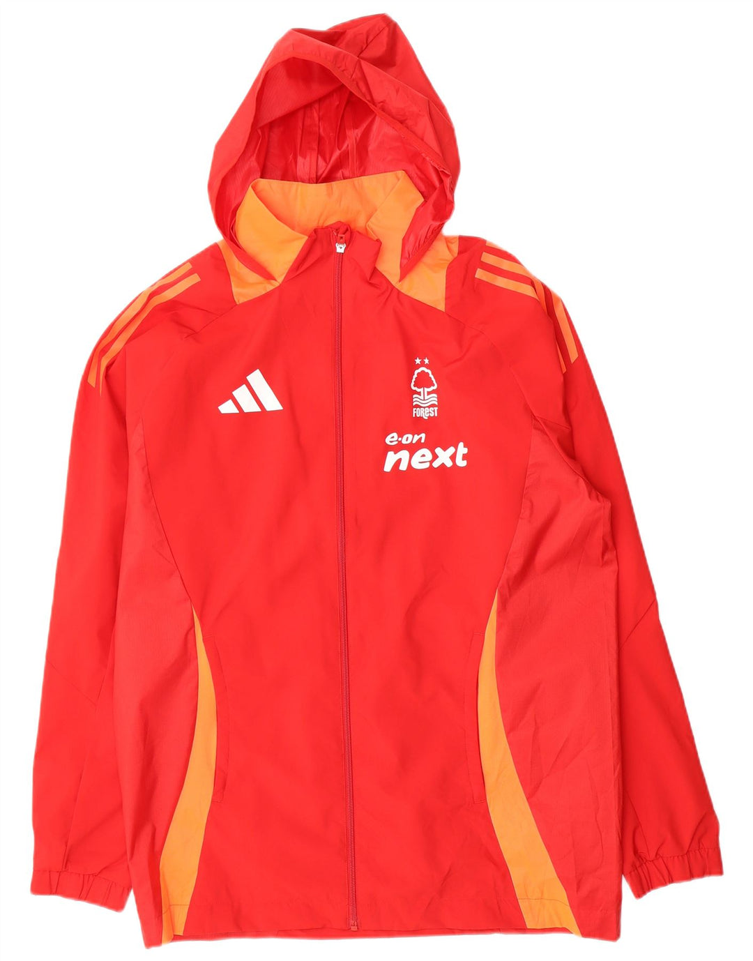 Jachetă de ploaie cu glugă grafică Adidas pentru bărbați UK 38 Medium Red Colorblock