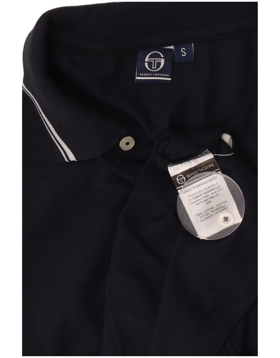 Cămașă polo Sergio Tacchini pentru bărbați din bumbac bleumarin mic