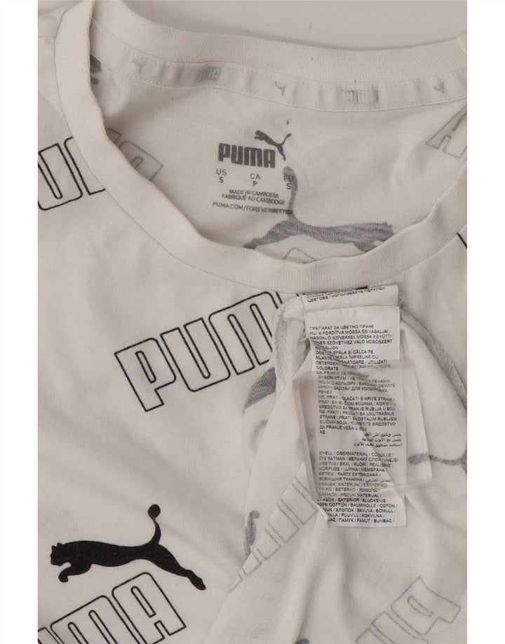 Tricou grafic Puma pentru bărbați Top mic, alb, bumbac