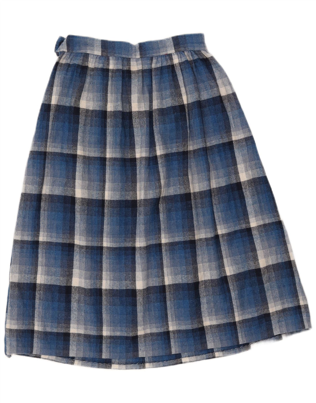 Fusta plisată Vintage pentru femei W26 Small Blue Check