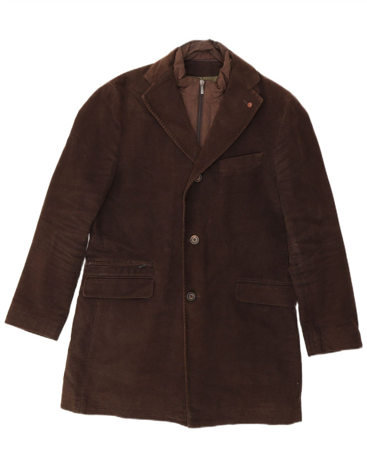 Massimo Dutti Jachetă pentru bărbați cu 3 nasturi, EU 48, bumbac maro mediu