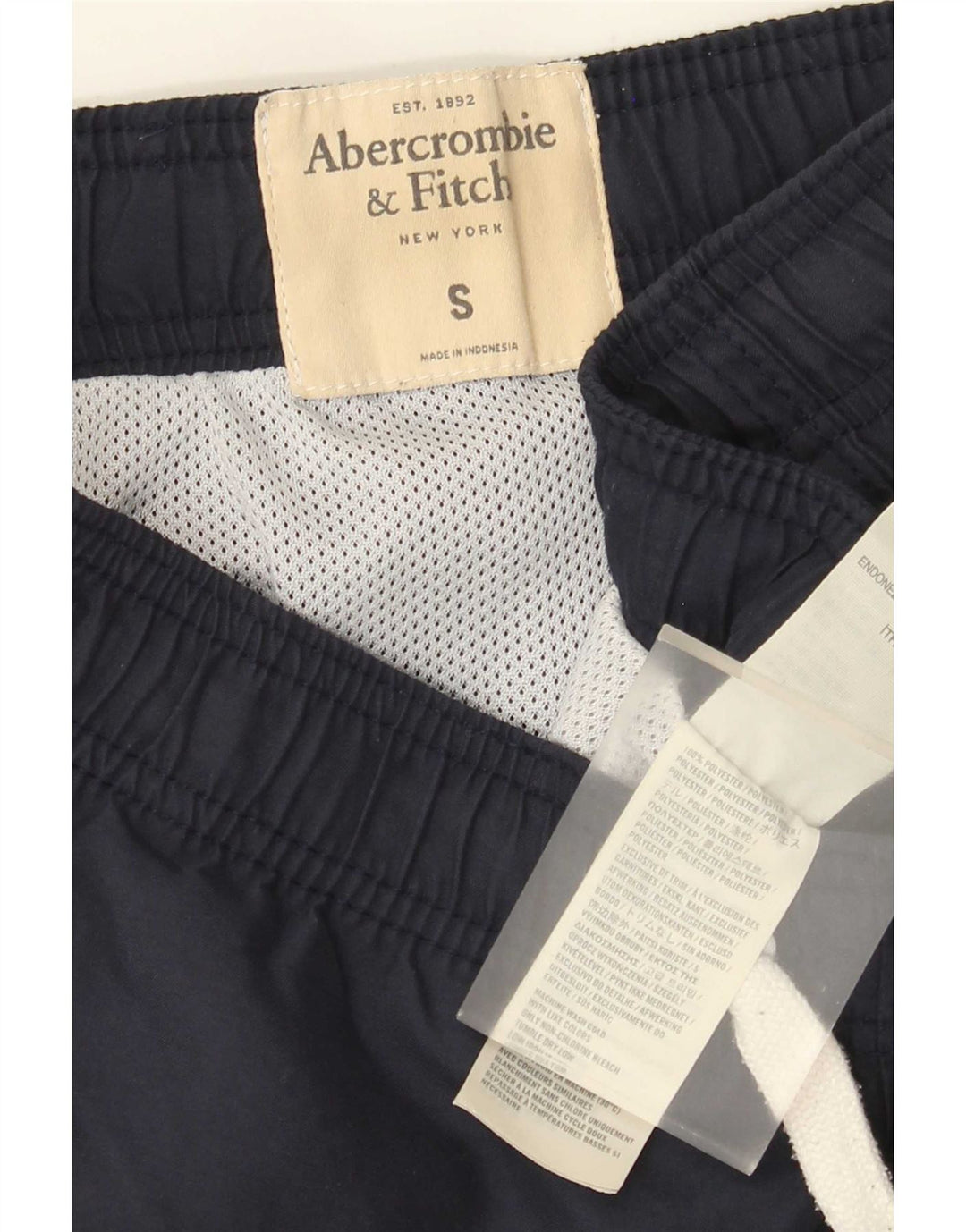 Pantaloni scurți de înot Abercrombie & Fitch pentru bărbați, poliester mici, albastru