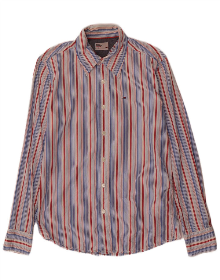 Cămașă pentru bărbați Tommy Hilfiger, bumbac cu dungi multicolore