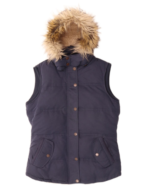 Gilet căptușit Sherpa pentru femei Fat Face UK 10 Poliester bleumarin mic