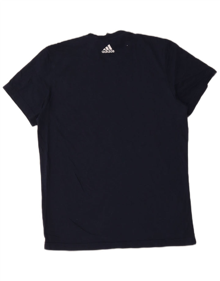 Tricou grafic pentru bărbați Adidas Top mediu din bumbac bleumarin