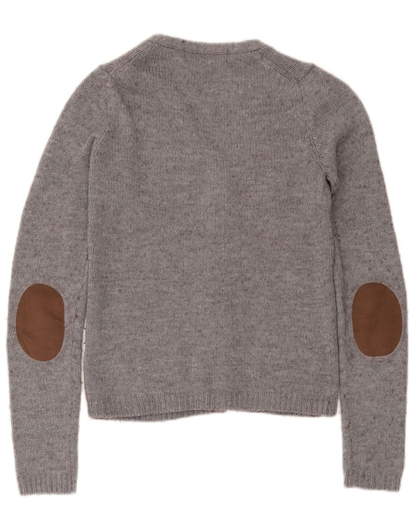 Pulover cardigan pentru femei Zara UK 12, gri mediu cu pete acrilice