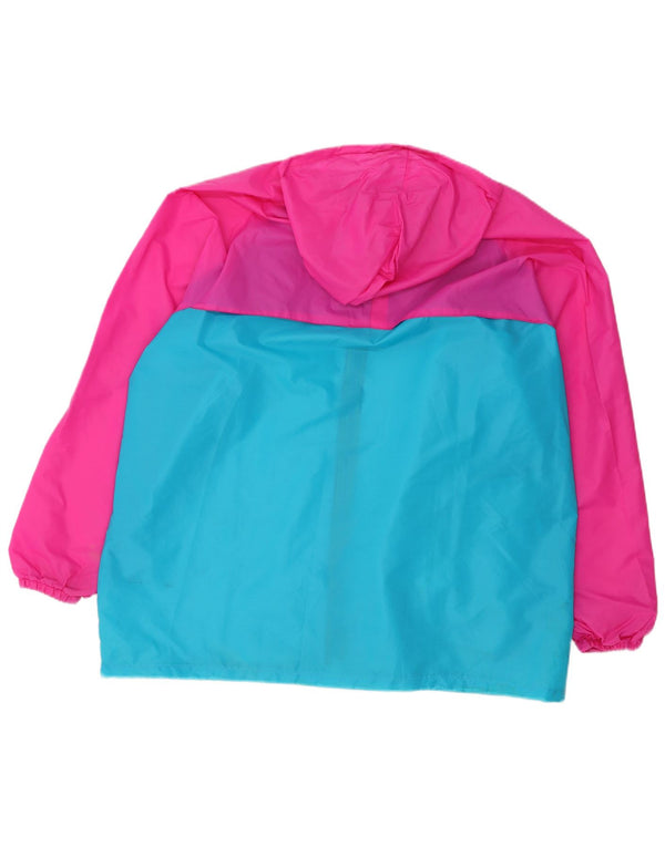 Vintage Mens Hooded Rain Jacket UK 44 2XL Blue Colourblock Polyamide