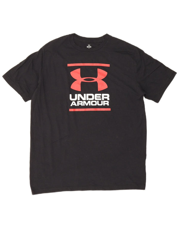 Tricou grafic Under Armour pentru bărbați Top mare din bumbac negru
