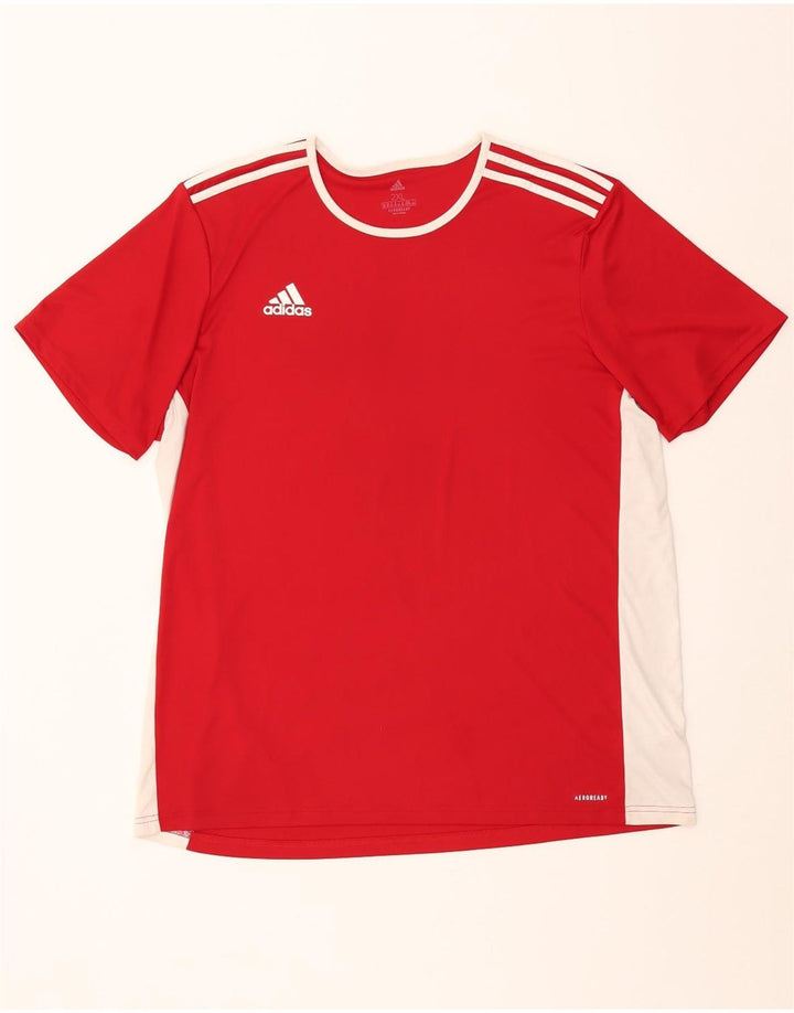 Tricou pentru bărbați Adidas Aeroready Top 2XL rosu poliester color bloc