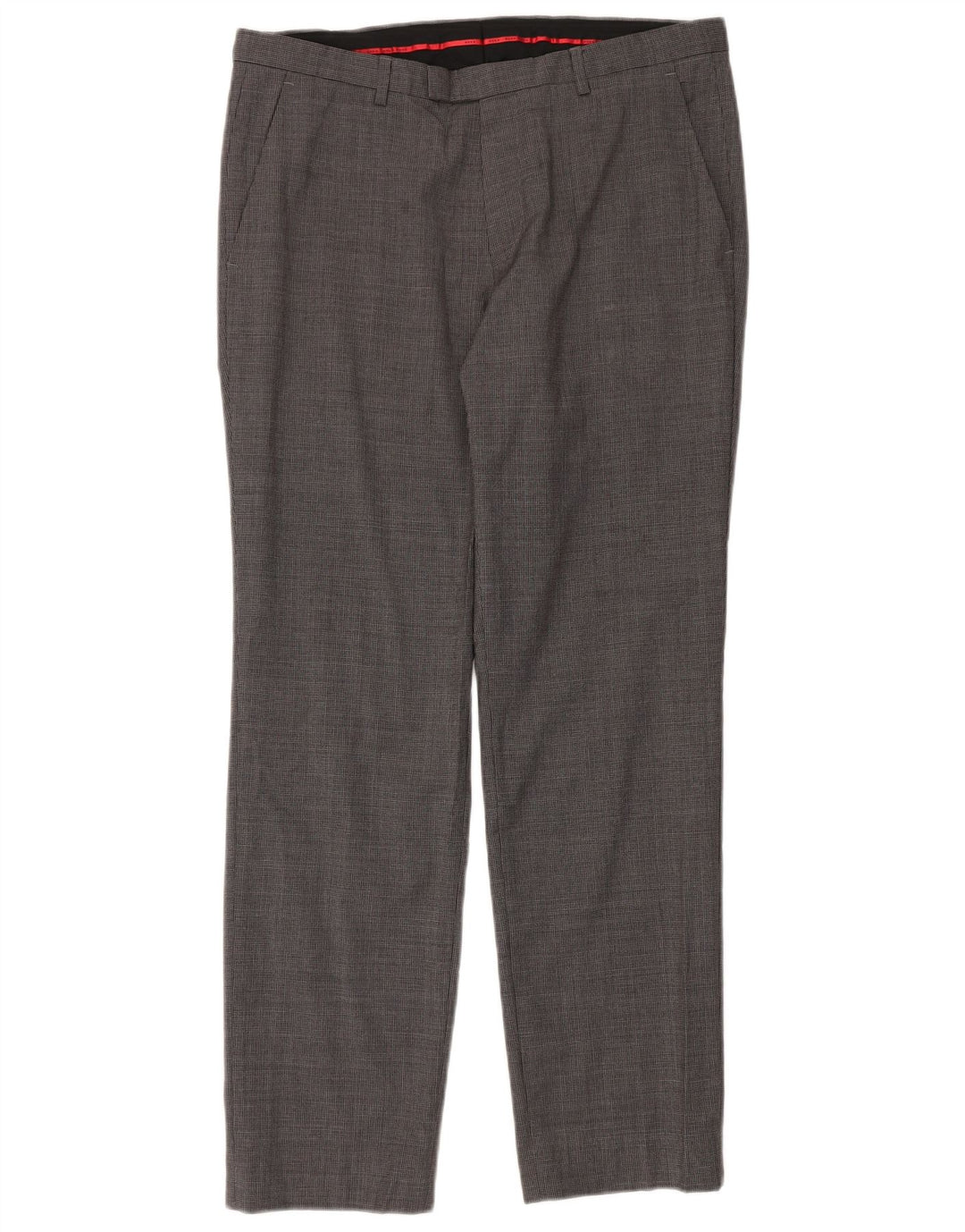 Hugo Boss Pantaloni drepți pentru bărbați IT 50 Large W34 L31 Gri Houndstooth