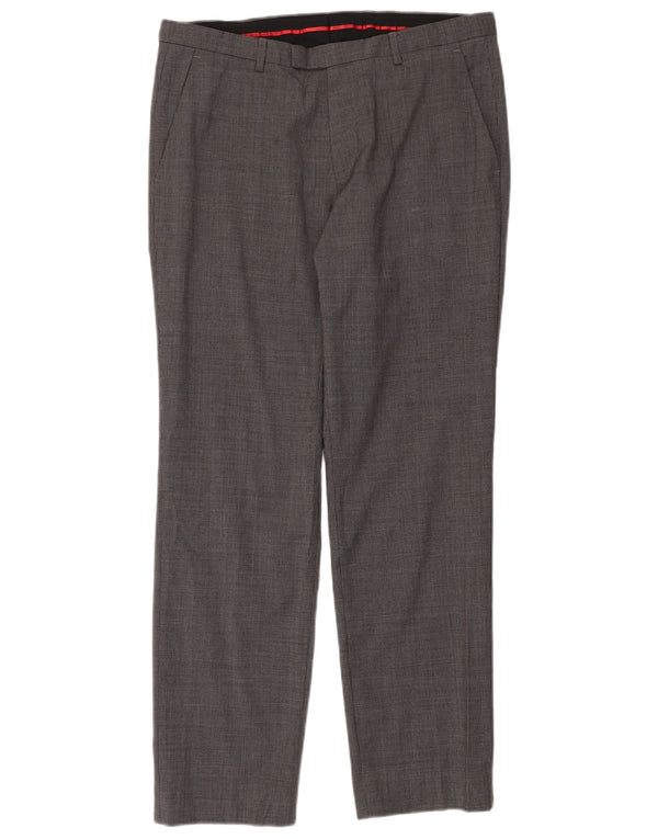 Hugo Boss Pantaloni drepți pentru bărbați IT 50 Large W34 L31 Gri Houndstooth