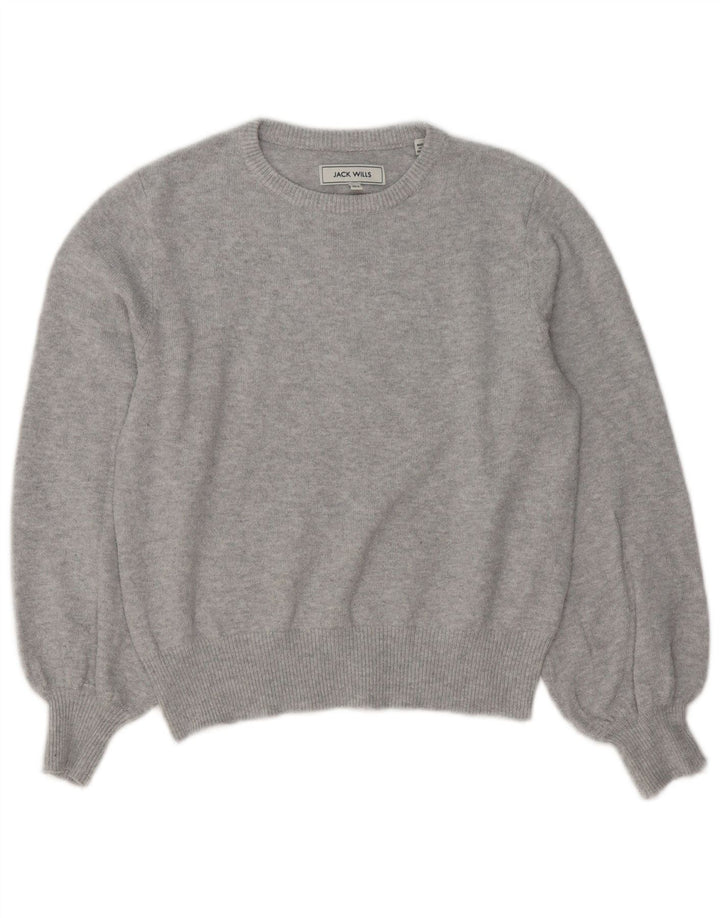 JACK WILLS Pulover supradimensionat pentru femei cu gâtul turnat UK 8 Small Gri