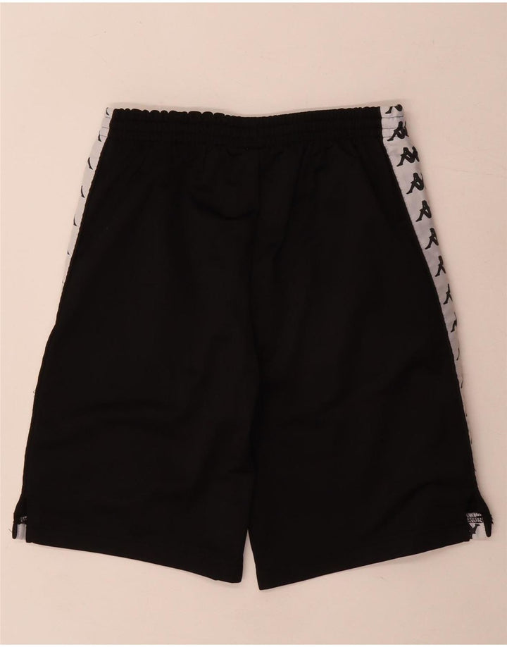 Pantaloni scurți sport grafic Kappa pentru băieți 11-12 ani, negru, poliester