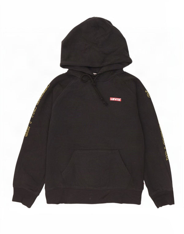 Levi's Womens Star Wars Graphic Hoodie Jumper UK 14 Medium Black Cotton