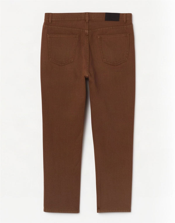 Zara Mens Straight Casual Trousers EU 46 XL W36 L31 Brown Herringbone