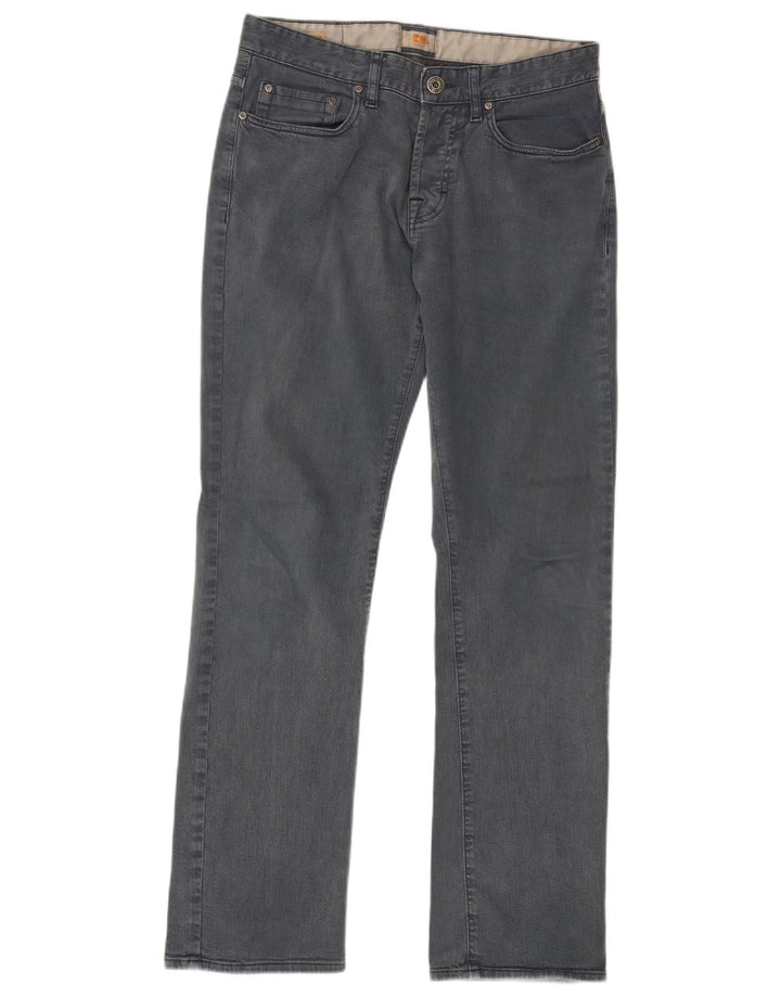 HUGO BOSS Mens Straight Jeans W31 L32 Blue Cotton