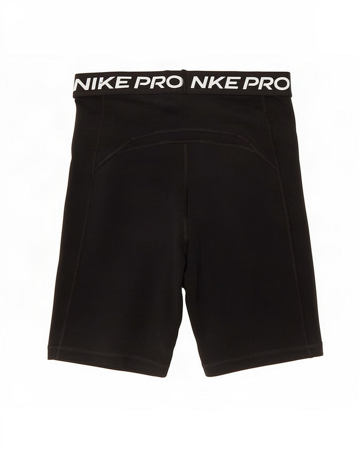 Pantaloni scurți sport Nike Dri Fit Graphic pentru femei UK 12 Poliester mediu negru