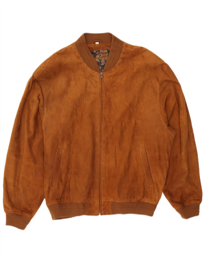 Jachetă Bomber de piele intoarsa pentru barbati Gatsby UK 38 Medium Beige Piele