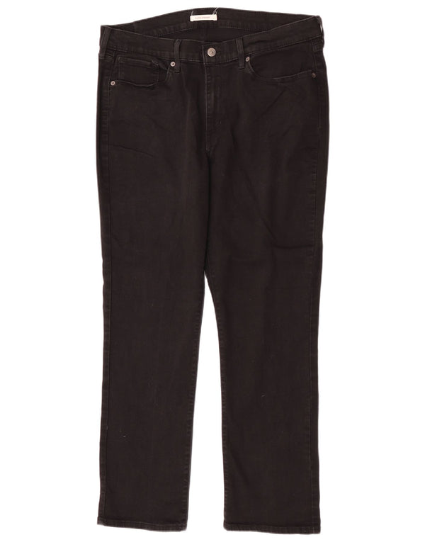 Blugi drepti clasici pentru femei Levi's US 16 XL W33 L30 bumbac negru