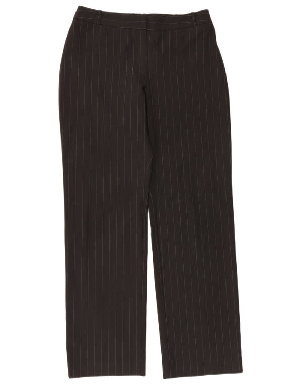 Pantaloni casual drepti Oasis pentru femei UK 10 Small W30 L30 Black Pinstripe