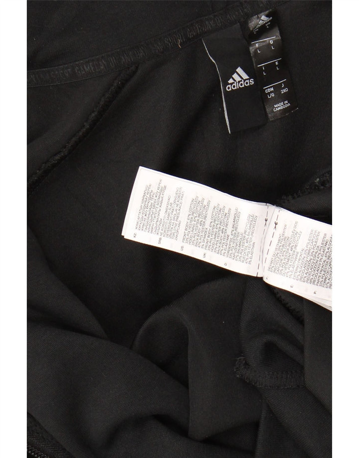 Pulover ADIDAS pentru bărbați, cu fermoar, bumbac mare, negru