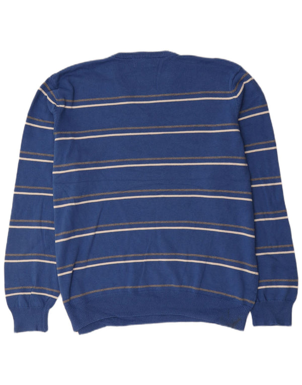 Pulover Marks & Spencer pentru bărbați, Blue Harbour, cu decolteu în V, XL, cu dungi albastre