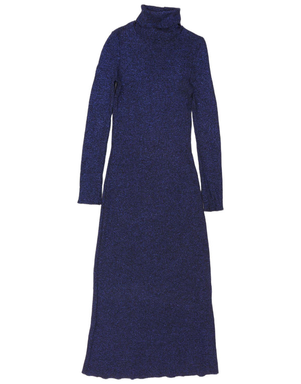 Rochie cu mânecă lungă pentru femei Zara UK 8, mică, albastru marin, viscoză
